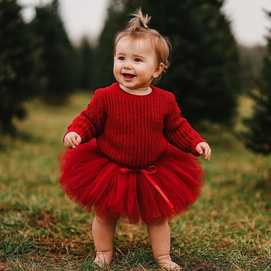 Girls Red Christmas Tutu Skirt