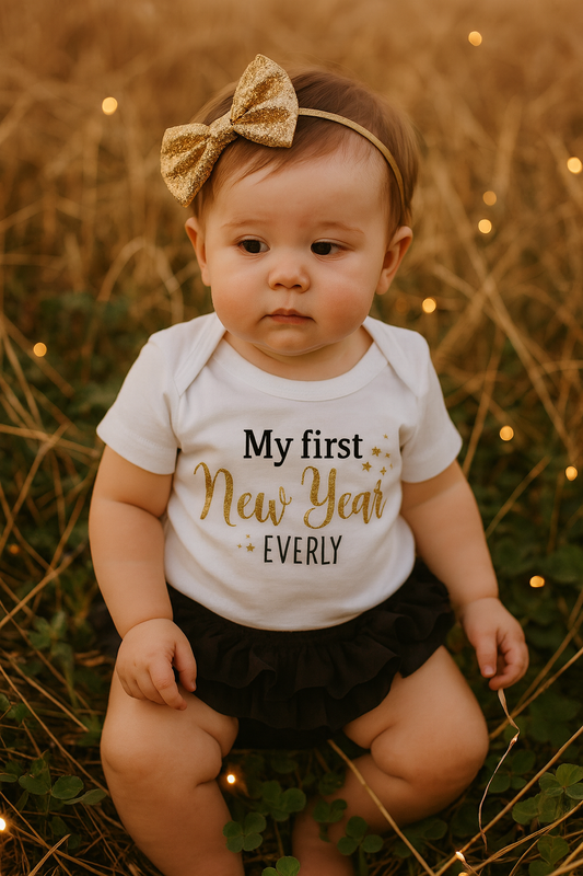 Personalised My First New Year Baby Girls Bodysuit