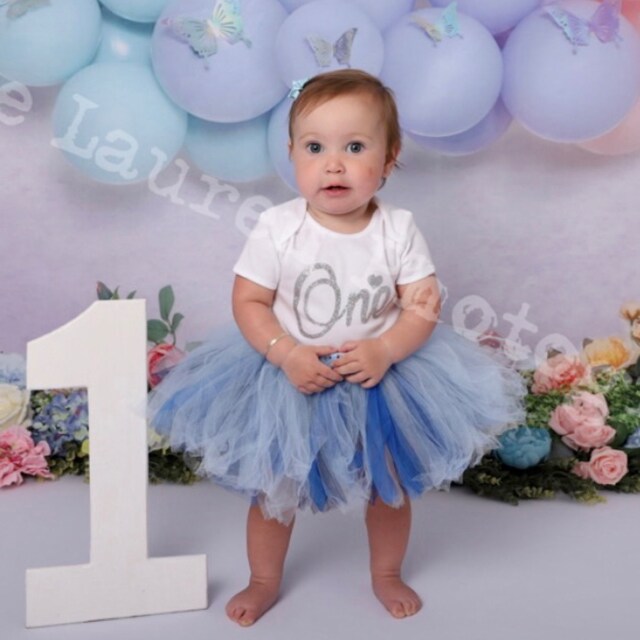 Blue & Silver 1st Birthday Tutu Outfit