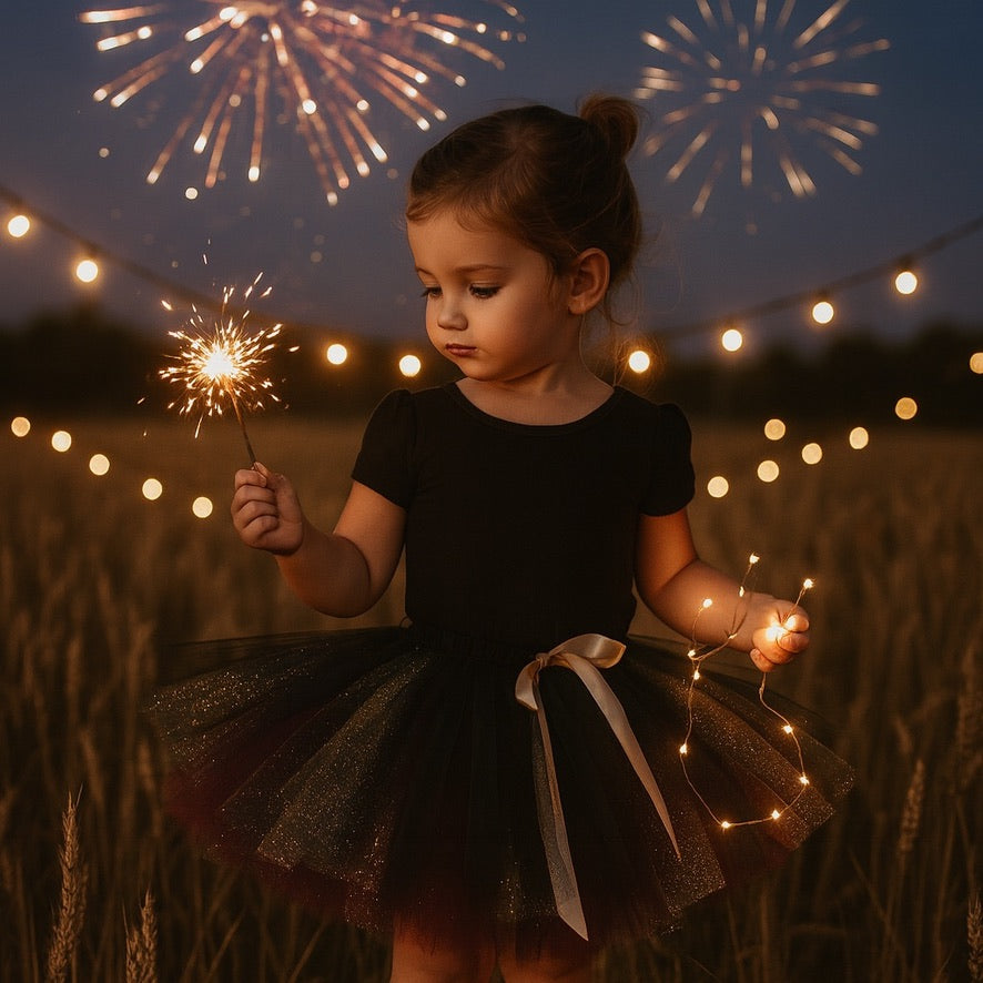 New Year Tutu Skirt in Black, Gold & Burgundy