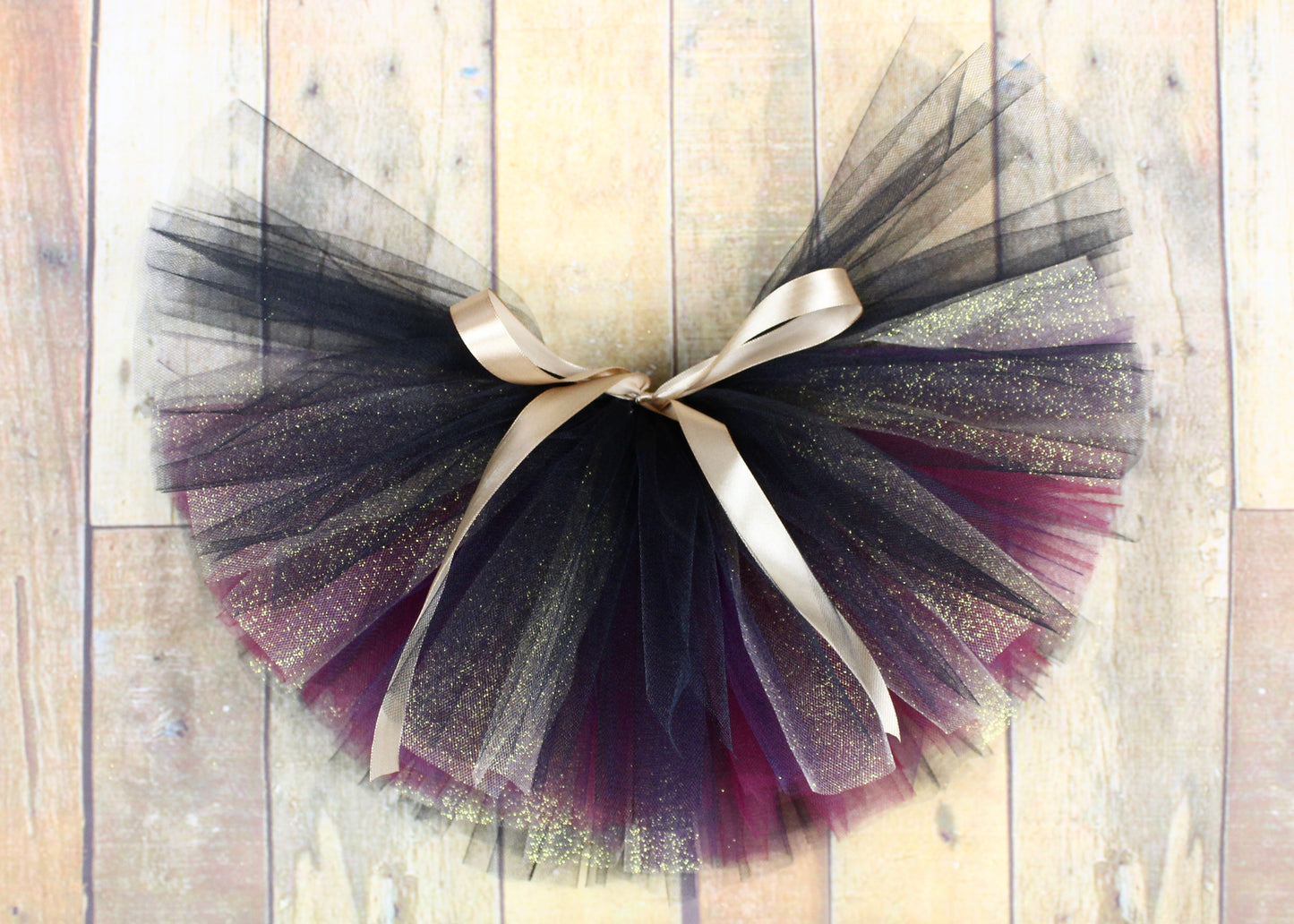 New Year Tutu Skirt in Black, Gold & Burgundy