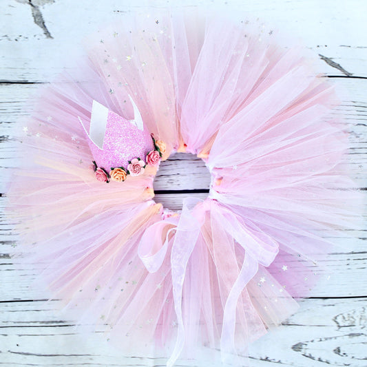 Pastel Pink Tutu & Crown Set