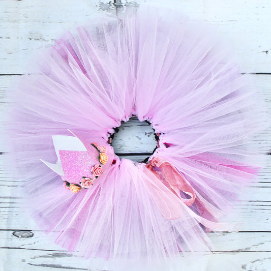 Pink & Black Tutu & Crown Set