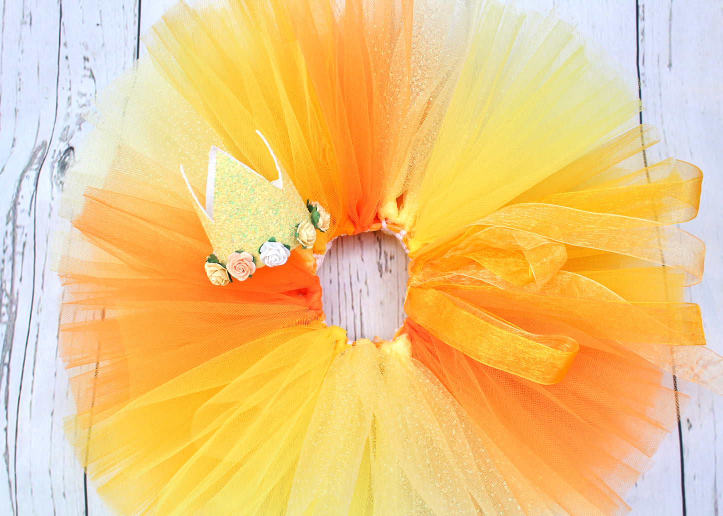 Orange & Yellow Tutu & Crown Set