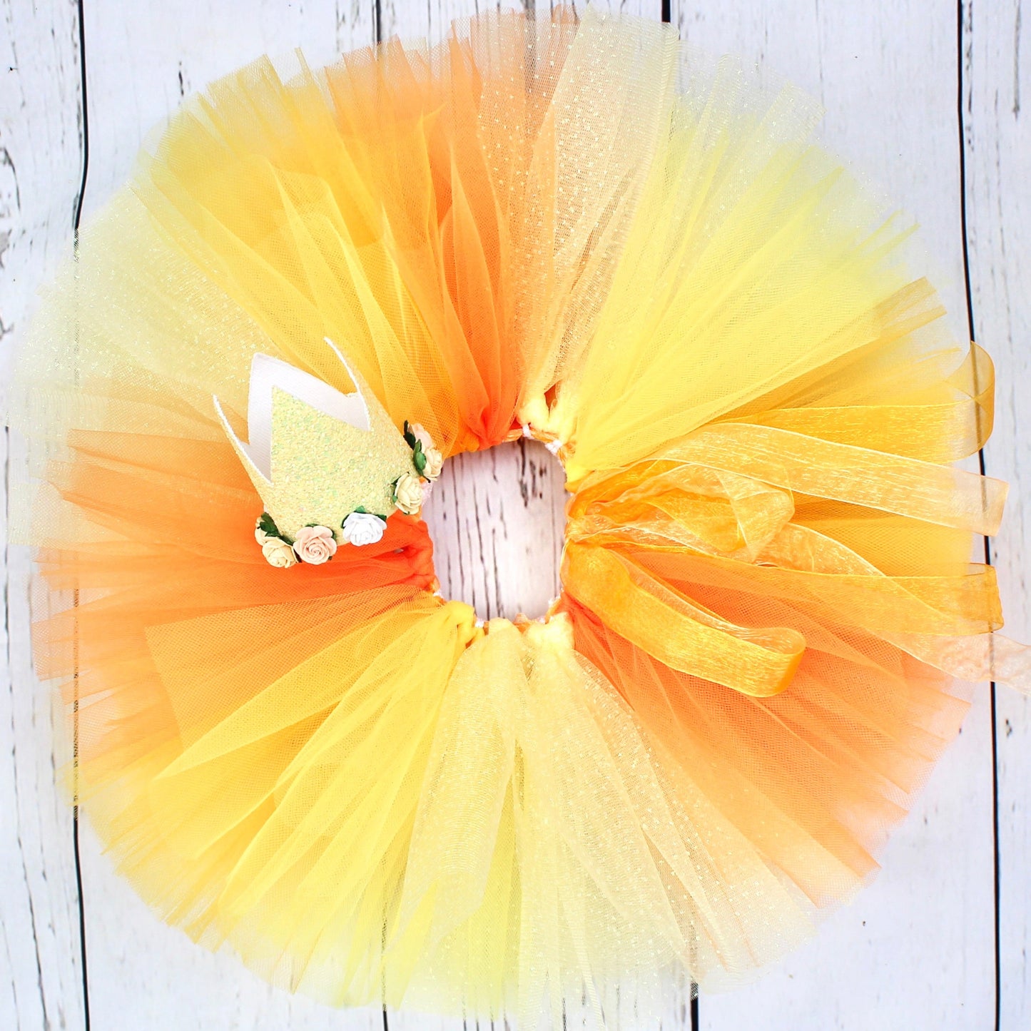 Orange & Yellow Tutu & Crown Set