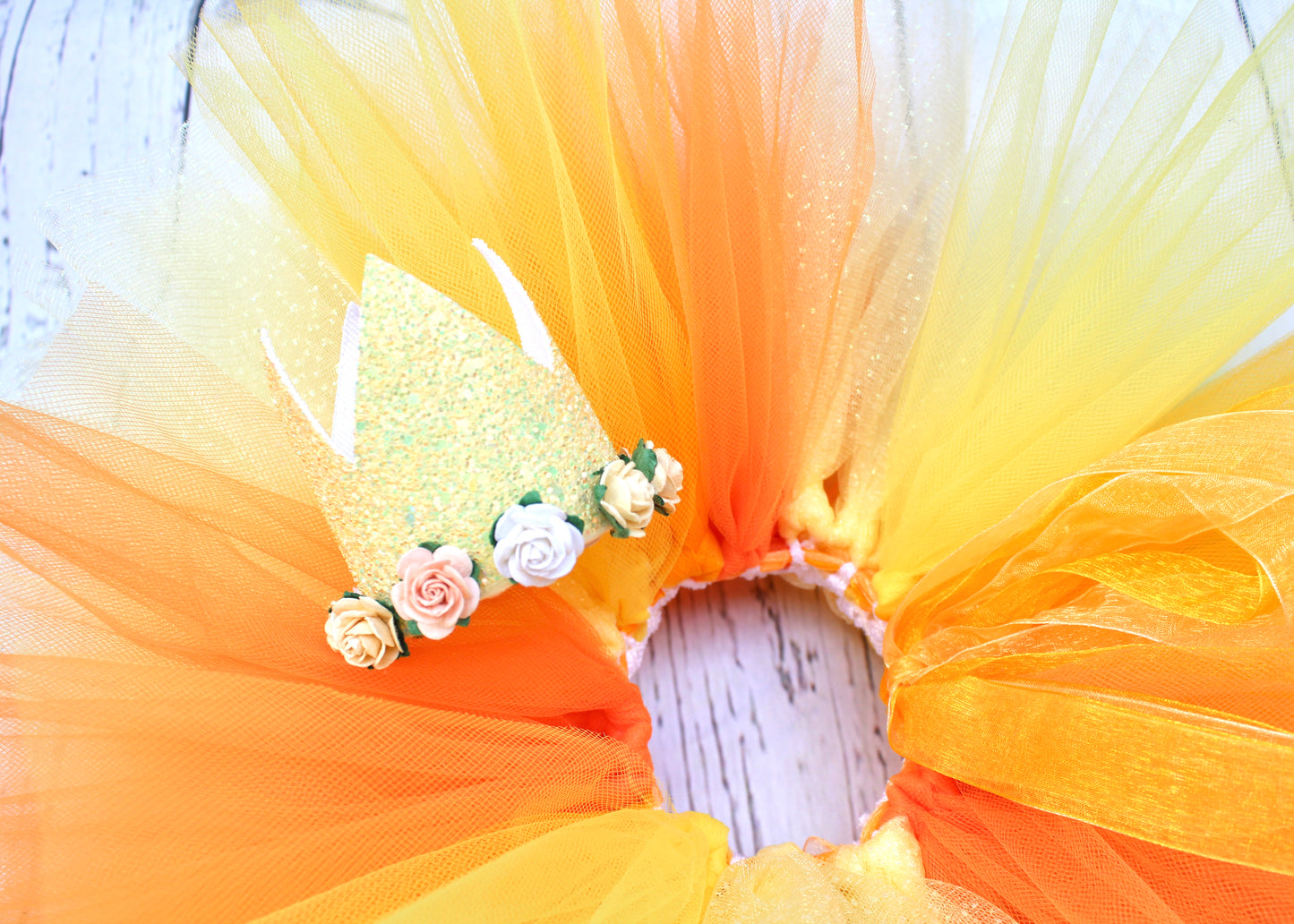Orange & Yellow Tutu & Crown Set