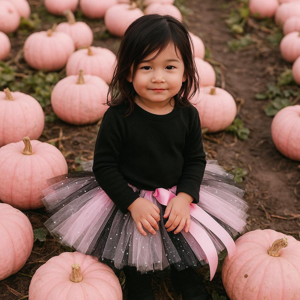 Black & Pink Sparkly Halloween Tutu Skirt