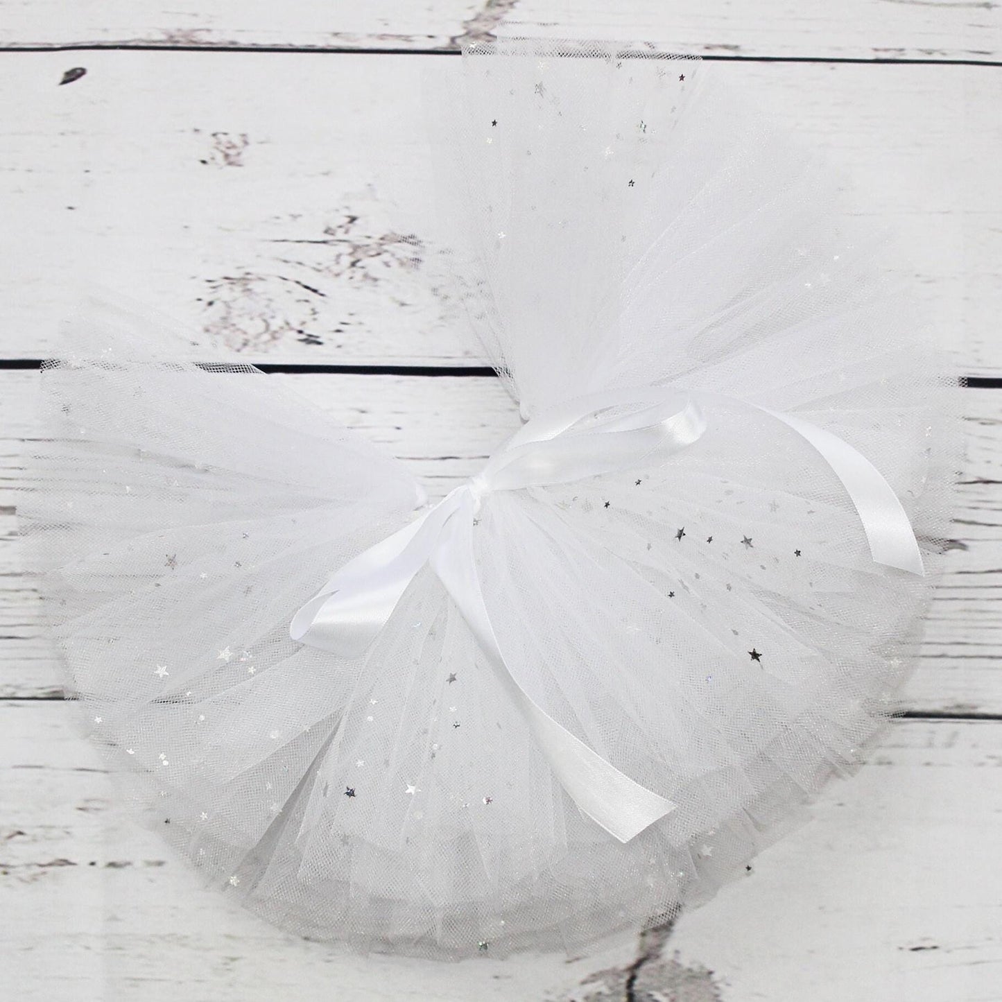 Sparkly White Tulle Tutu Skirt