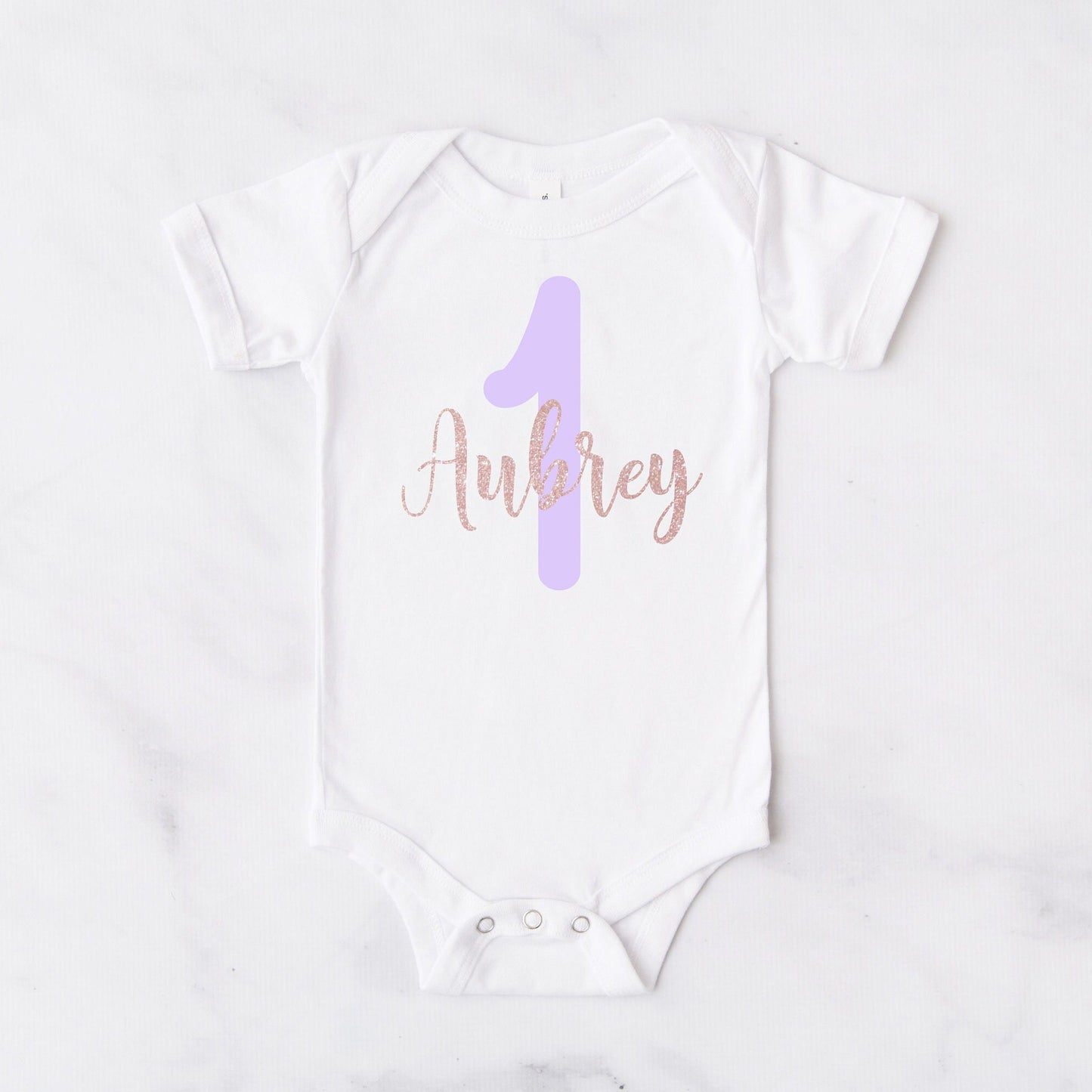 Personalised Lilac 1st Birthday Bodysuit