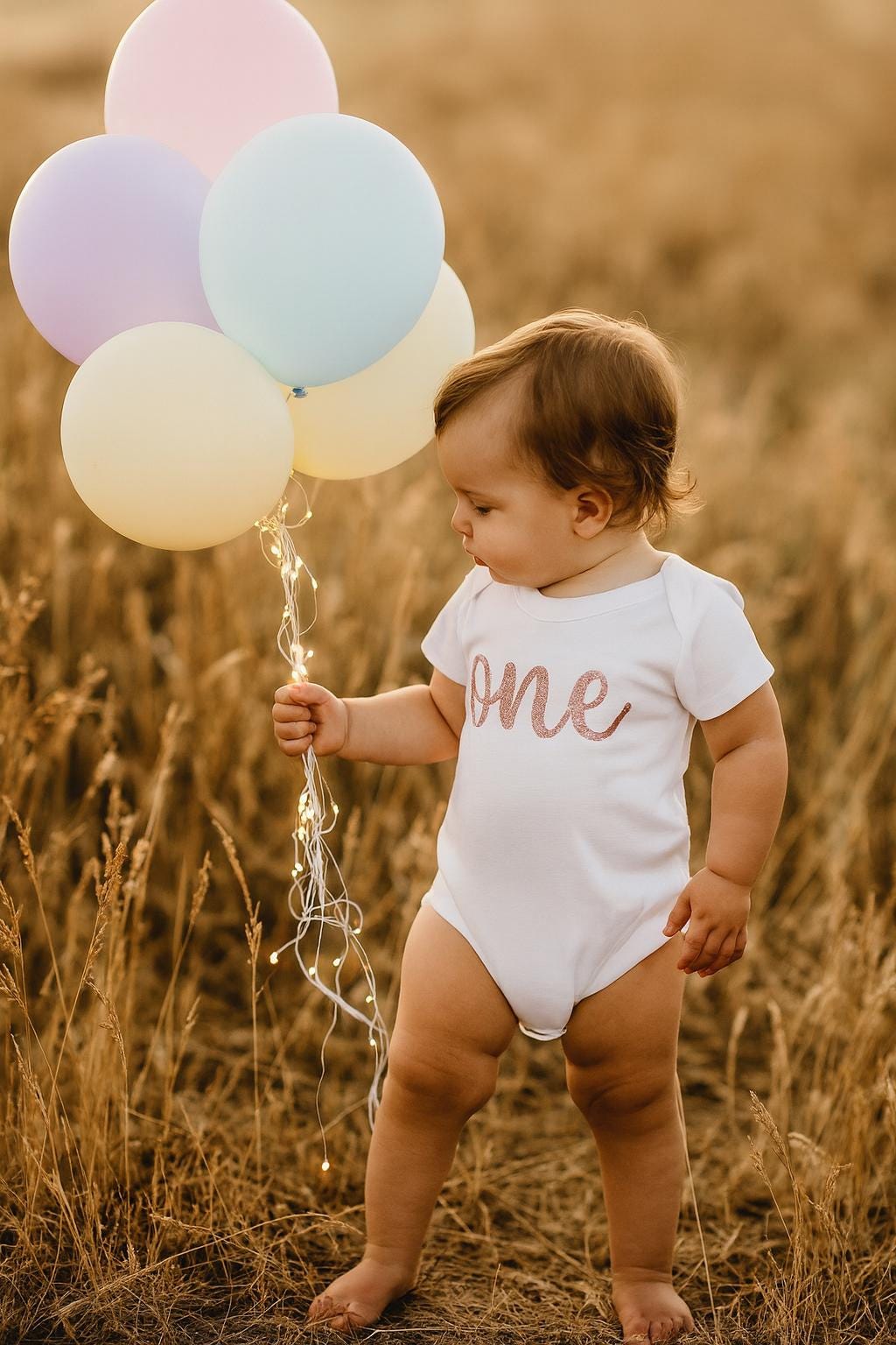 Rose Gold 'One' 1st Birthday Bodysuit