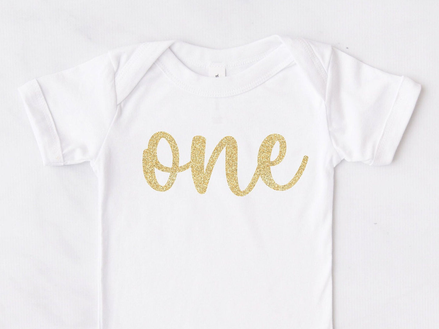Gold 'One' First Birthday Bodysuit