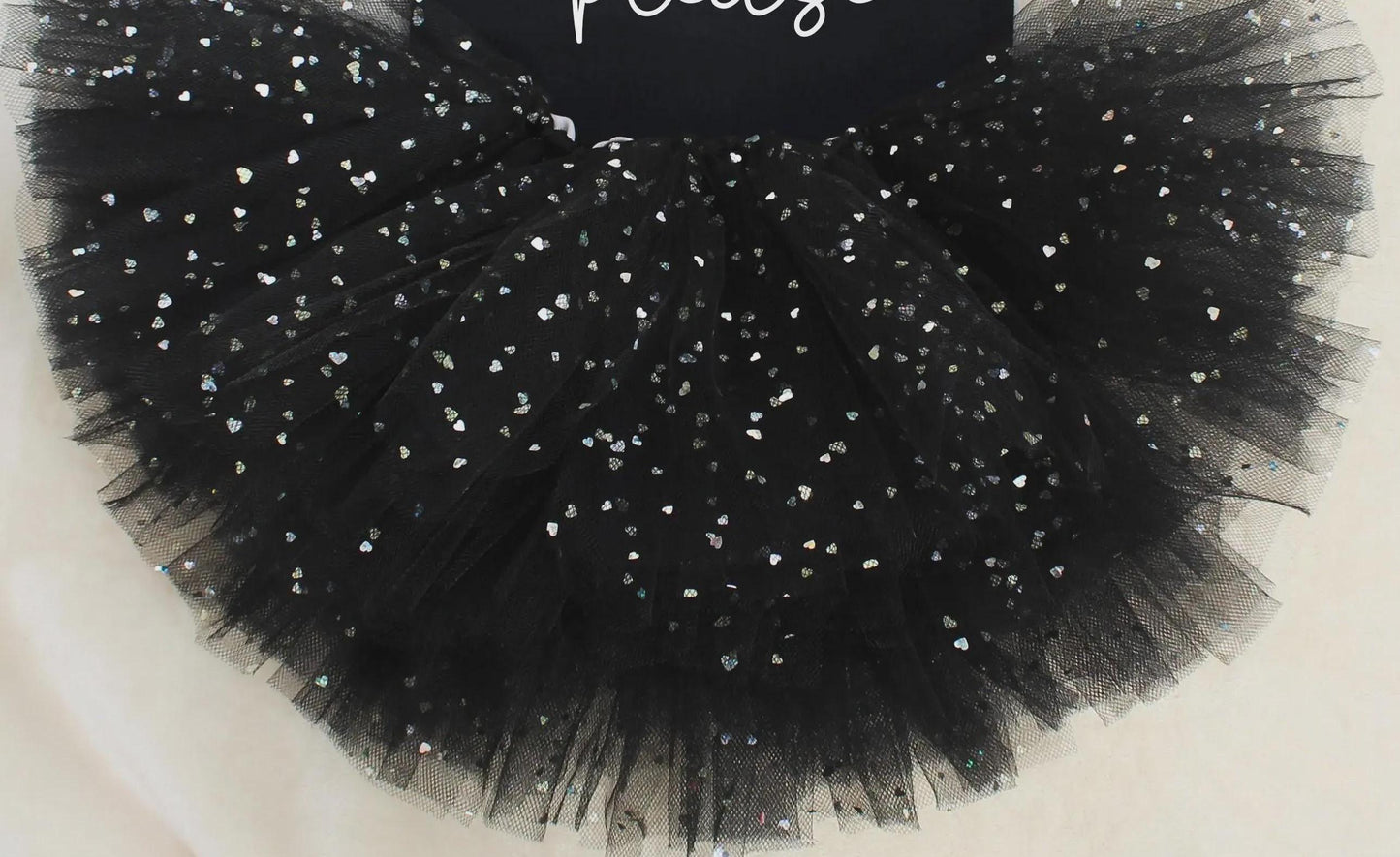 Girls Black Sparkly Tutu Skirt