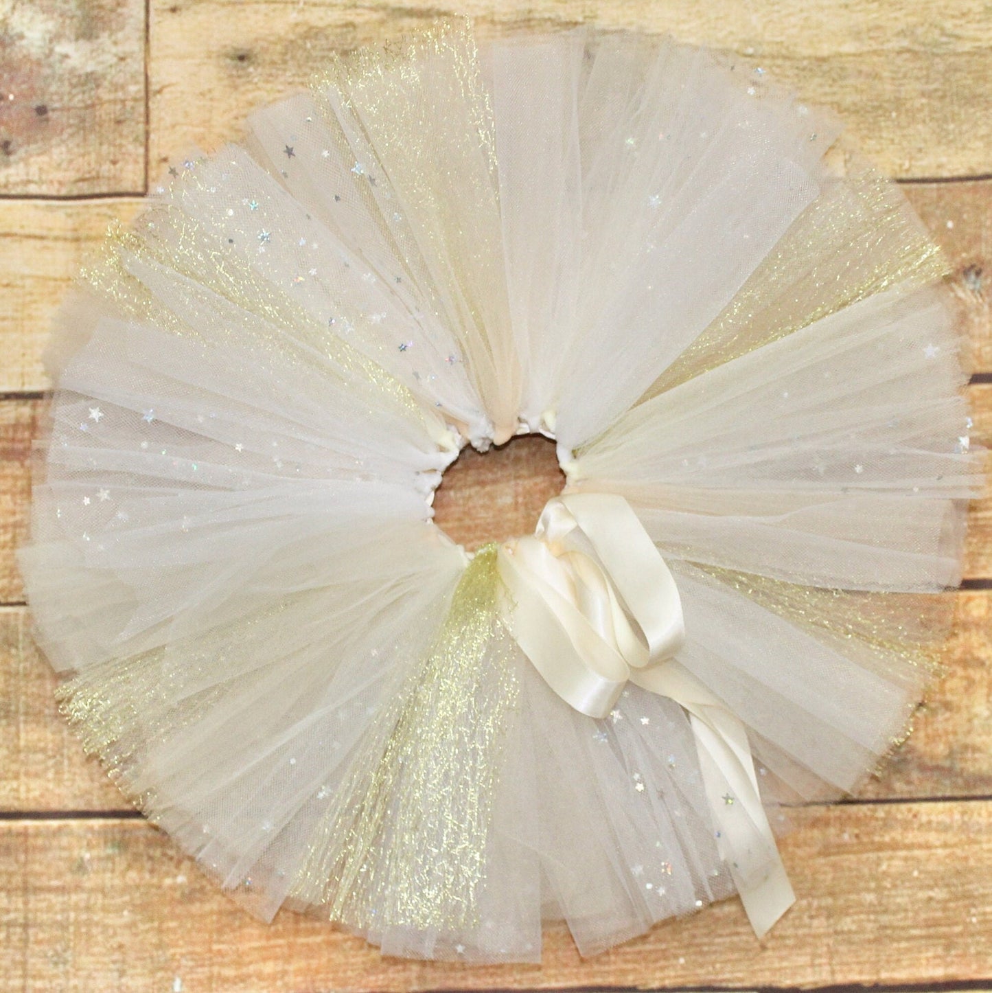 Ivory and Gold Christmas Tutu Skirt