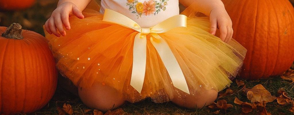 Orange Ombre Floral 1st Birthday Tutu Outfit