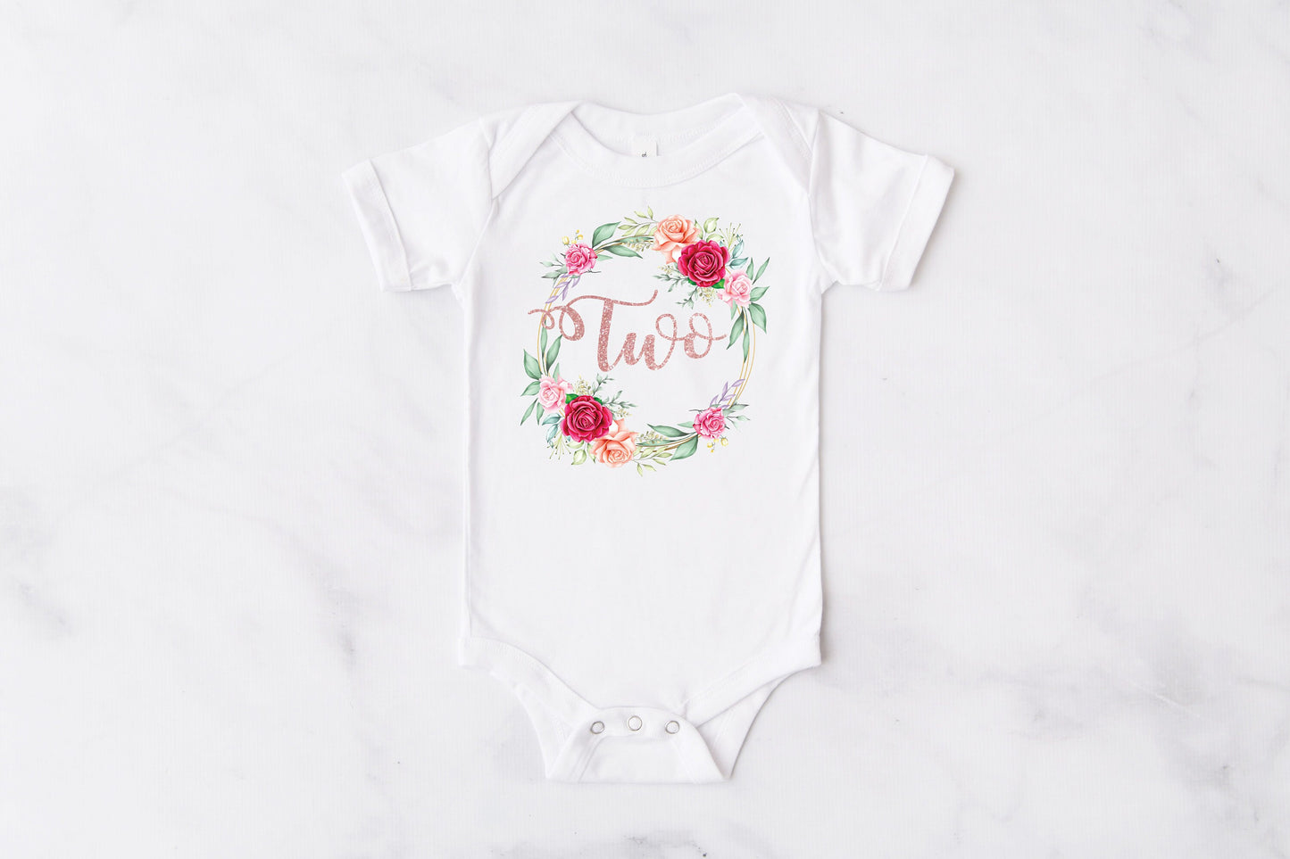 Girls Floral Peach & Pink 2nd Birthday Tutu Set