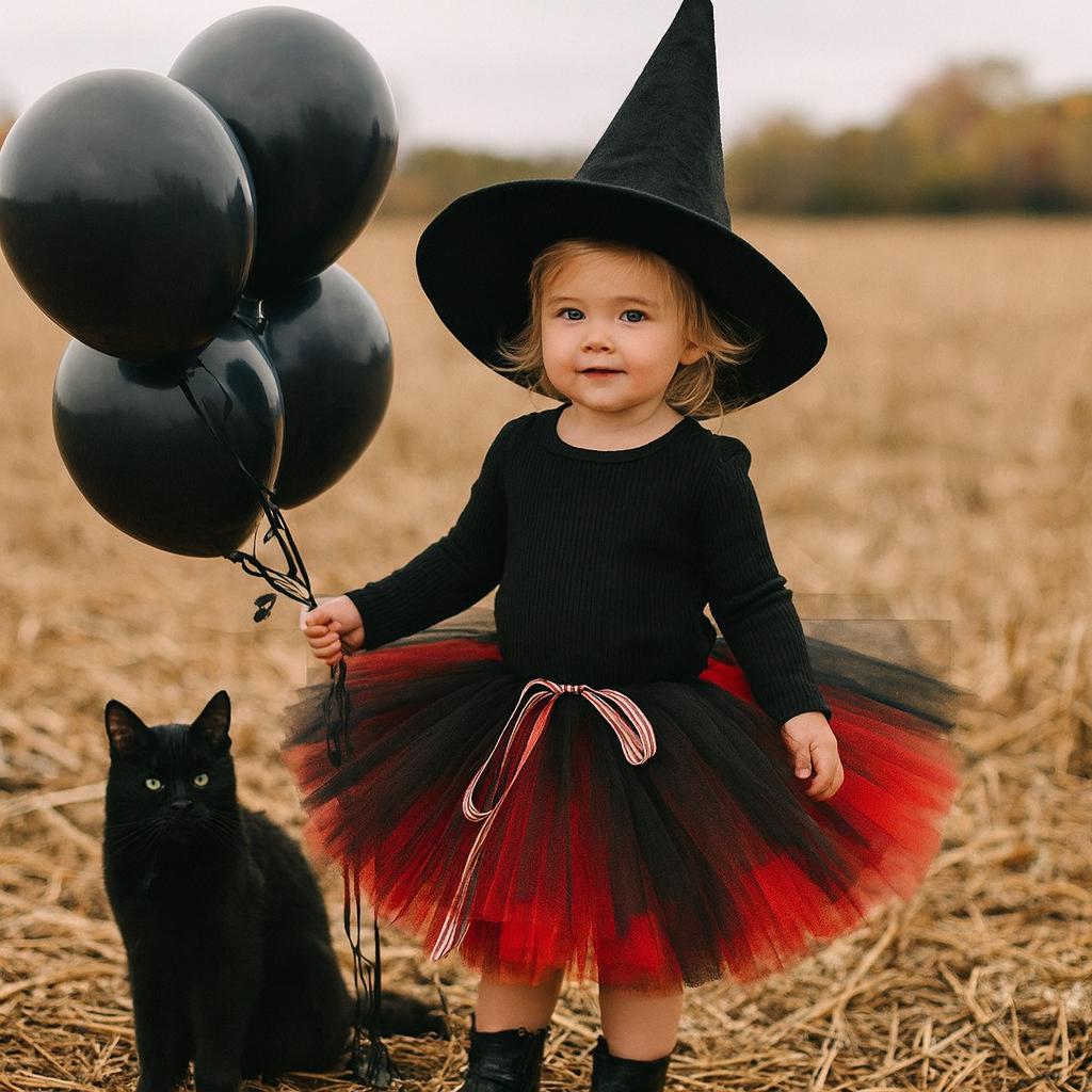 Girls Black & Purple Tutu Skirt