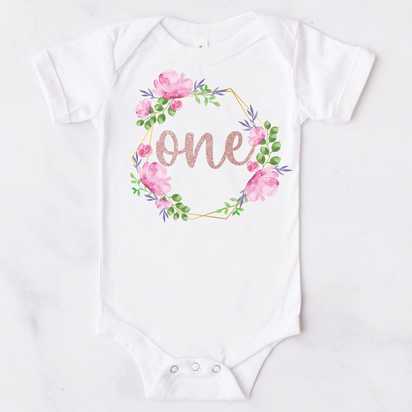 Floral Wreath 'One' Bodysuit