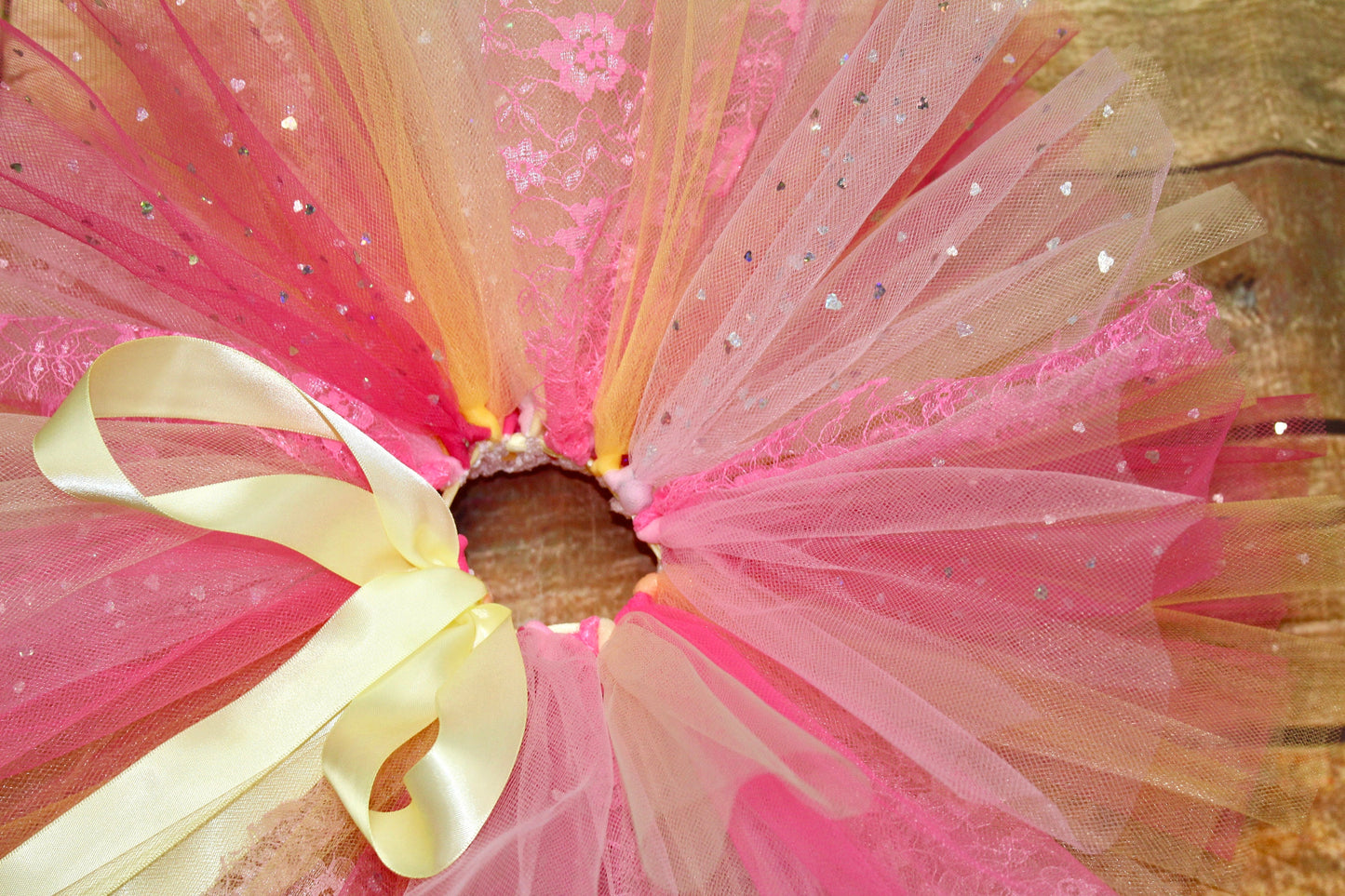 Floral Wreath Bodysuit & Pink Peach Tutu