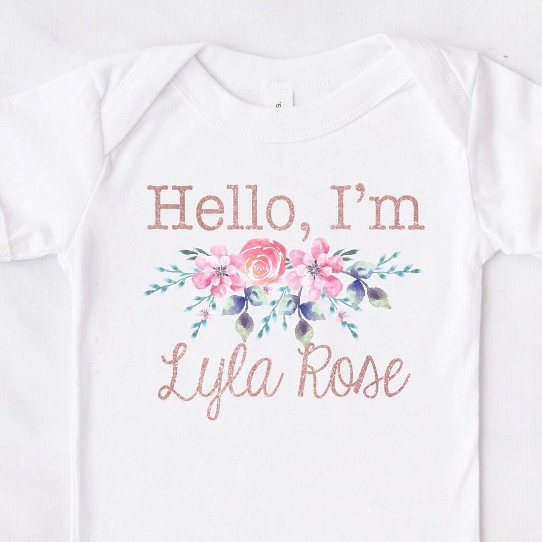 Personalised Floral Bodysuit
