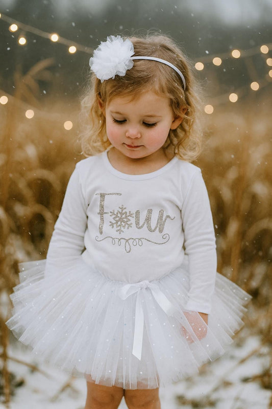 4th Birthday Winter Tutu Outfit