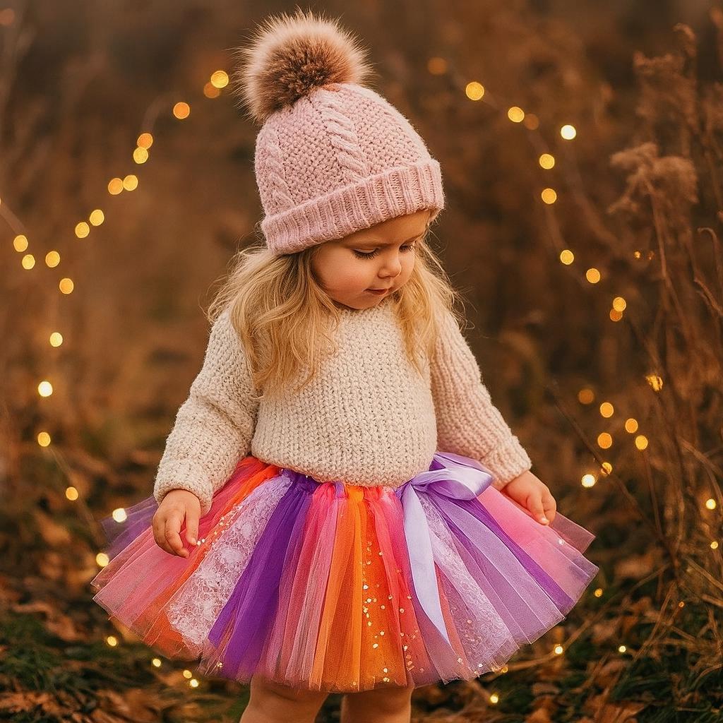 Pink, Purple & Orange Halloween Sparkle Tutu Skirt