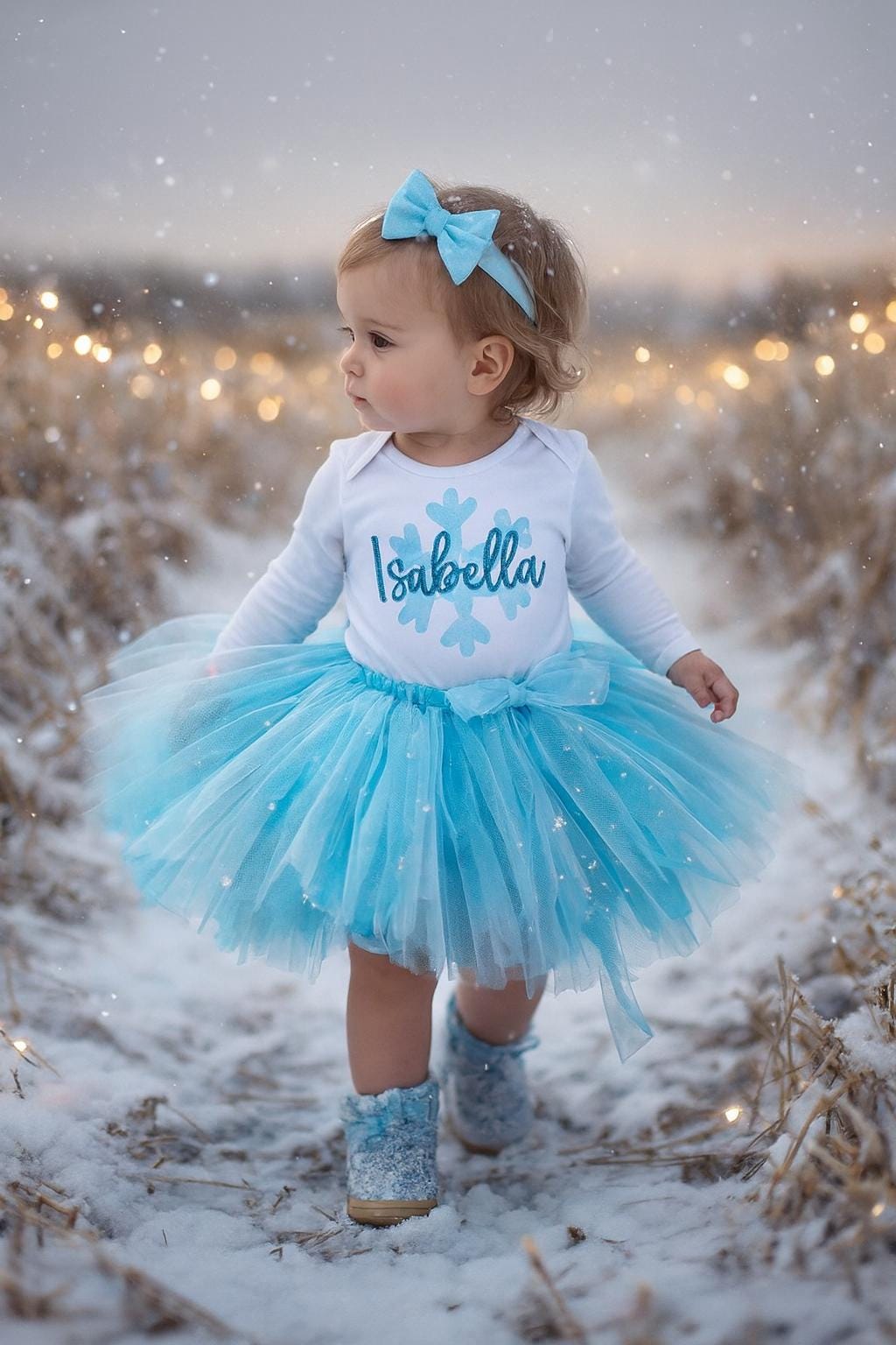 Personalised Blue Snowflake Tutu Set