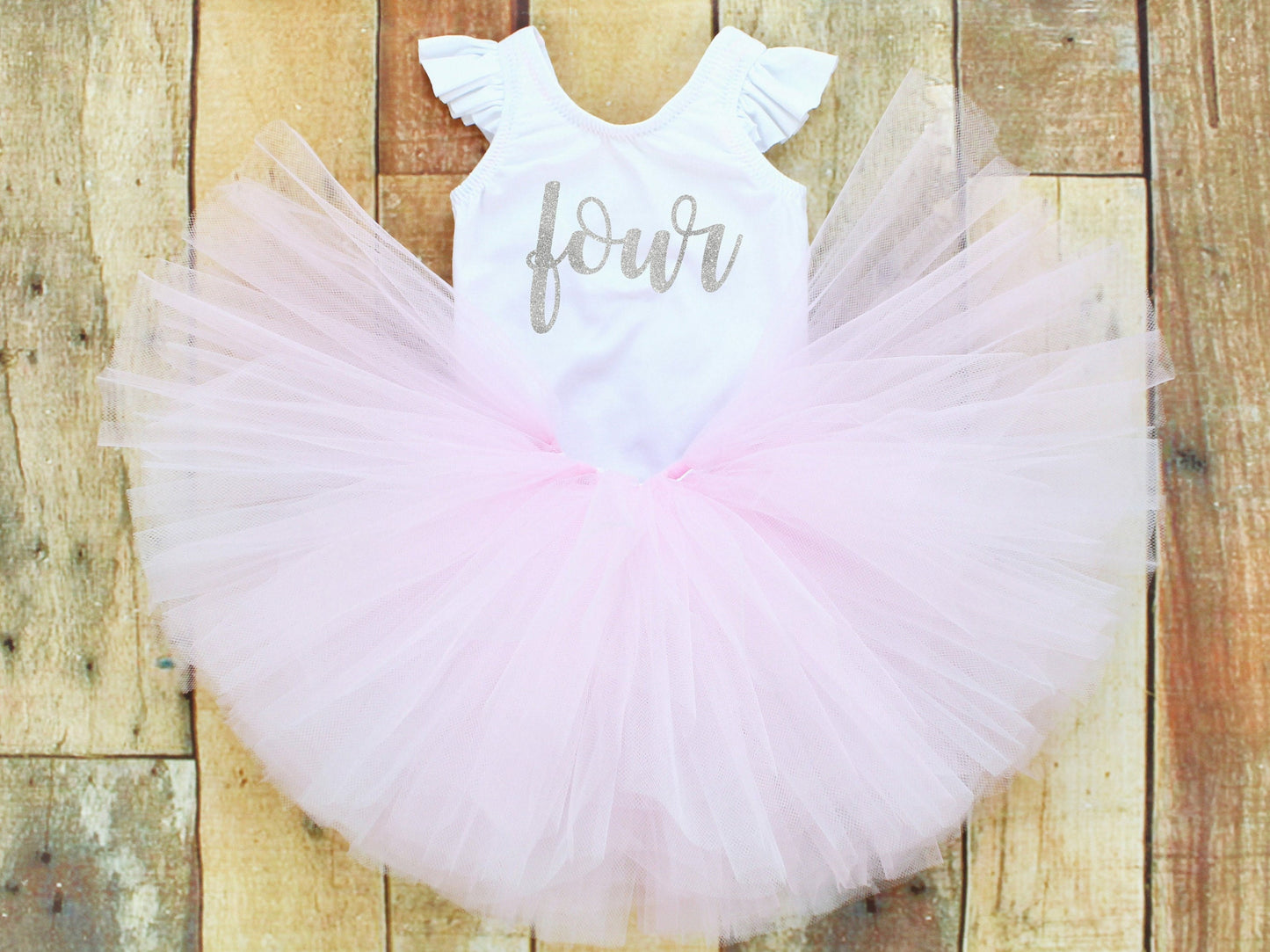 Girls 4th Birthday Pink Tutu Outfit