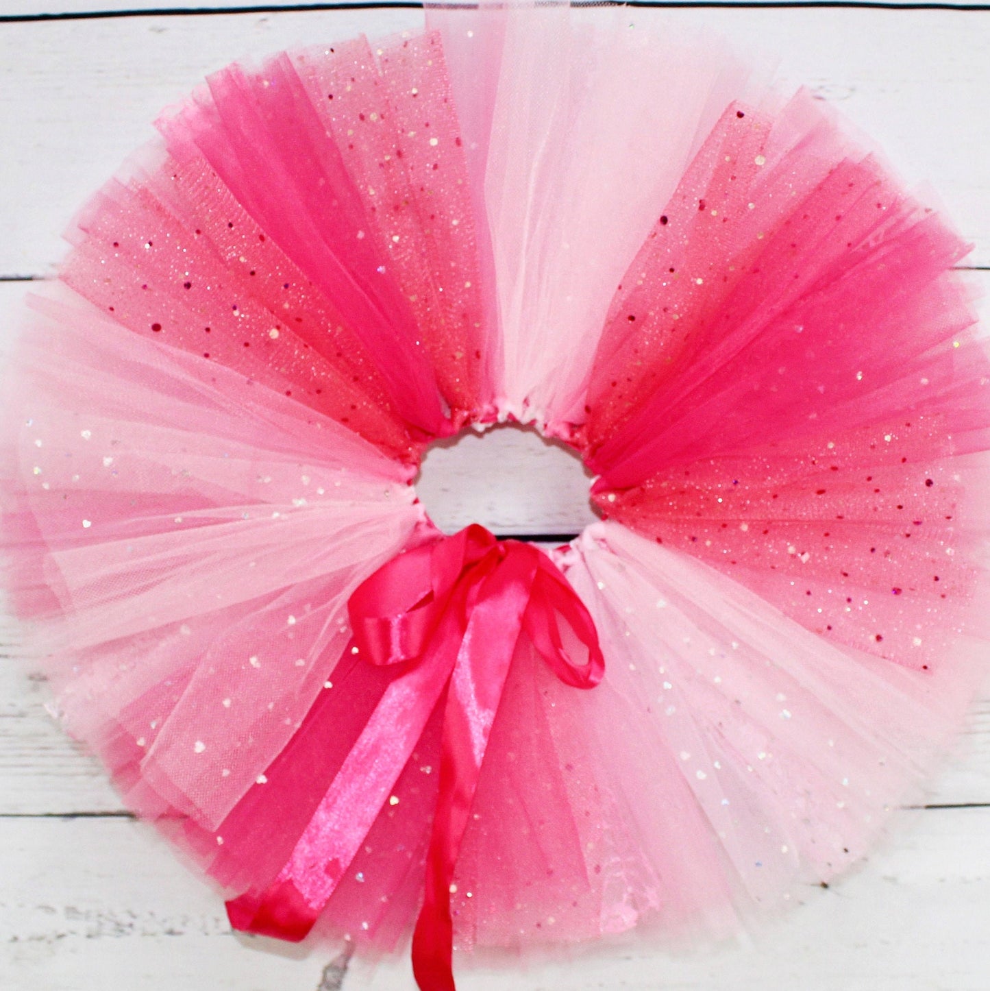 Valentine's Pink Sparkly Tutu Skirt