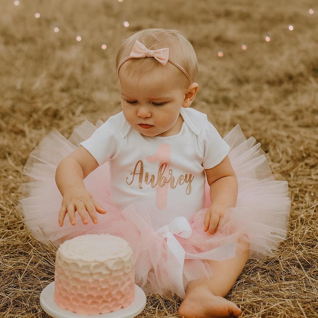 Pink & Gold Personalised 1st Birthday Tutu Outfit