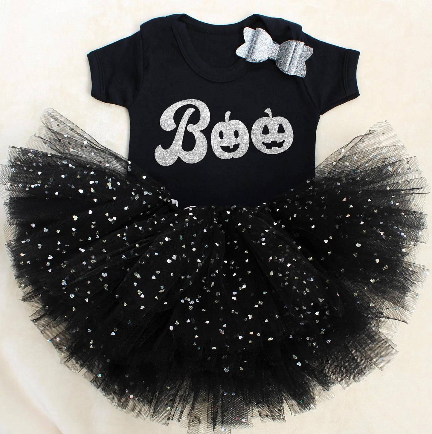 Boo Black & Silver Sparkle Tutu Outfit