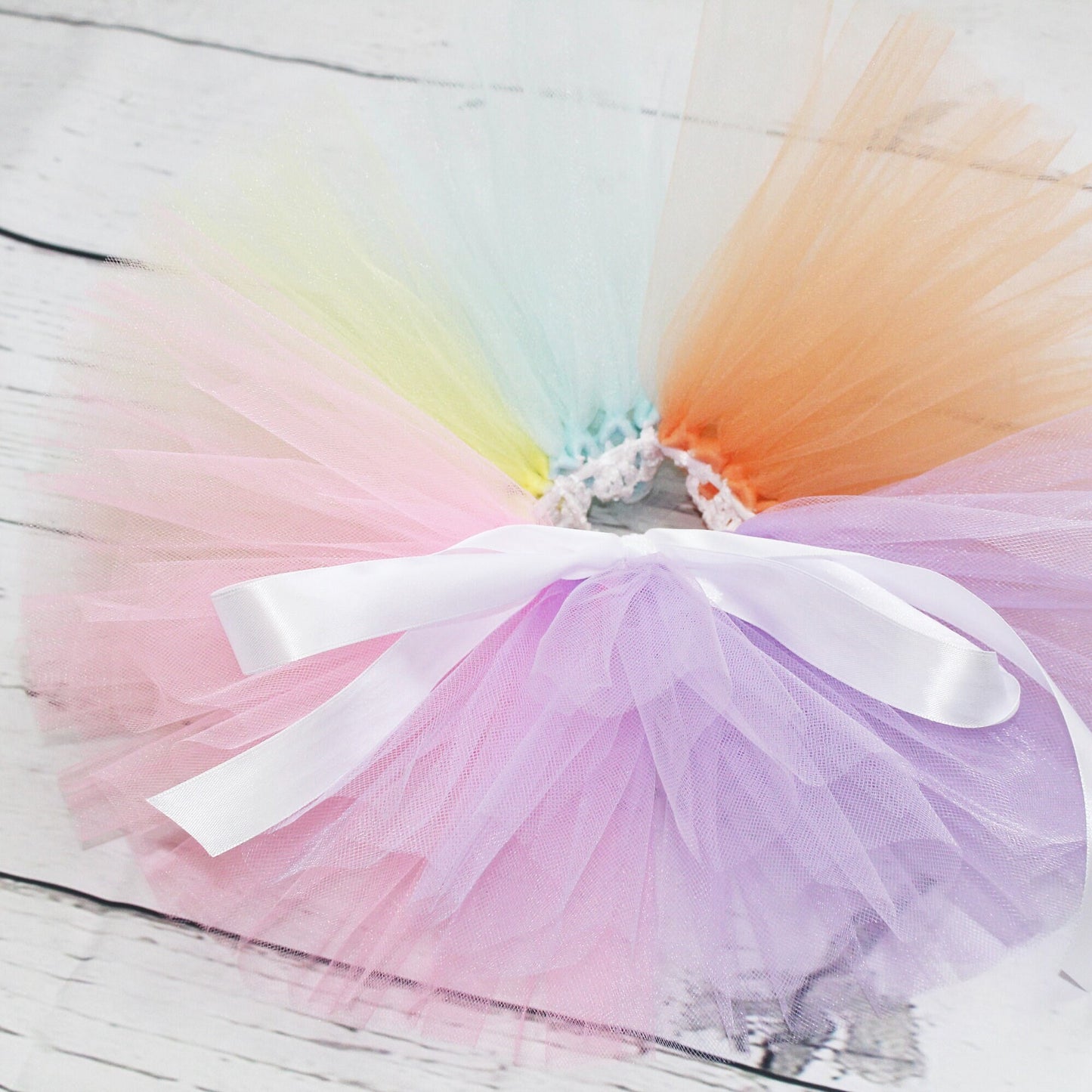 Baby Girls Pastel Rainbow 1st Birthday Tutu Outfit