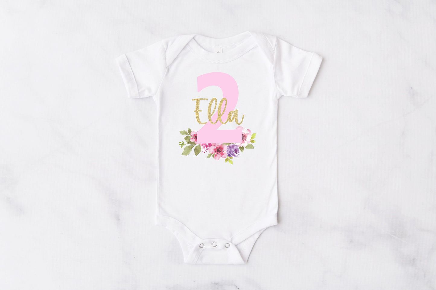 Floral & Pink Personalised 2nd Birthday Tutu Outfit