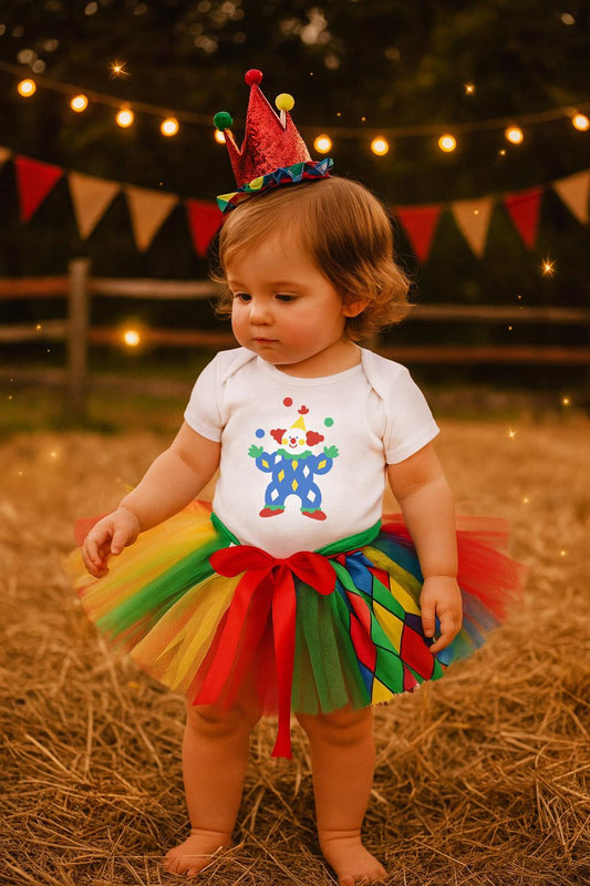 Girls' Clown Tutu Outfit