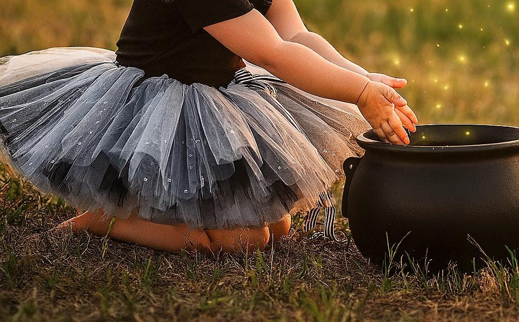 Sparkly Black & White Tutu Skirt for Witch Costume
