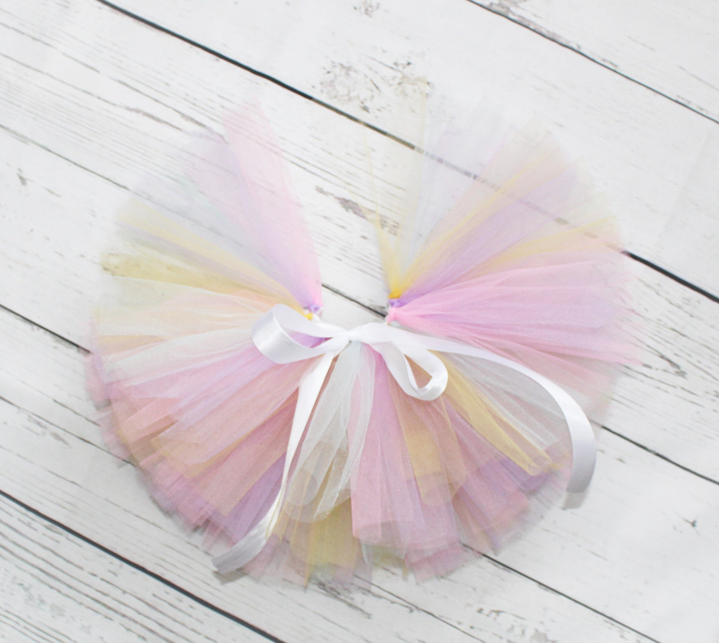 Silver Glitter 'One' Bodysuit & Pastel Rainbow Tutu