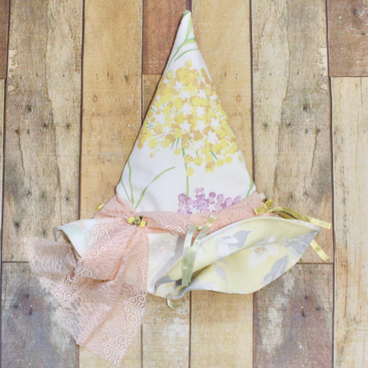 Handcrafted Pastel Floral Witch Hat – Girls Costume, Aged 4+