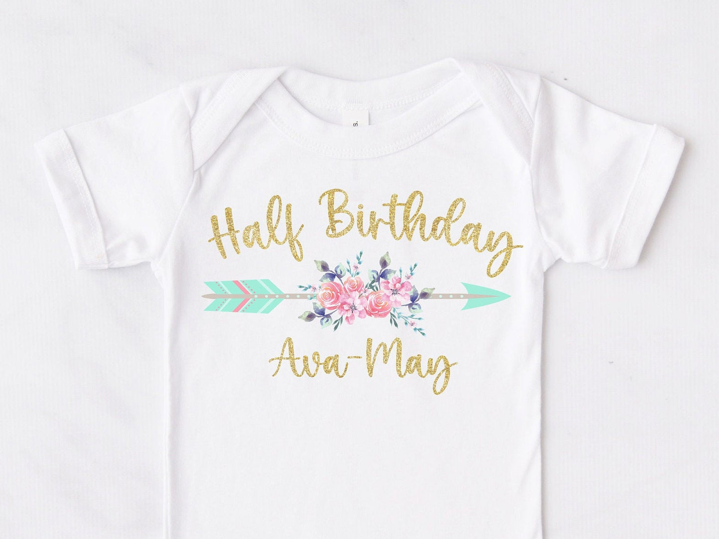 Gold & Mint Half Birthday Bodysuit