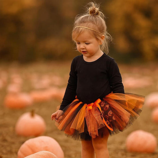 Girls Halloween Pumpkin Tutu Skirt