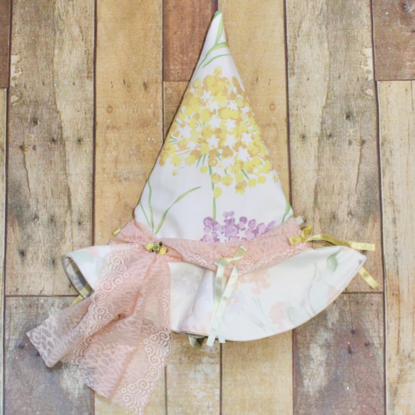 Handcrafted Pastel Floral Witch Hat – Girls Costume, Aged 4+