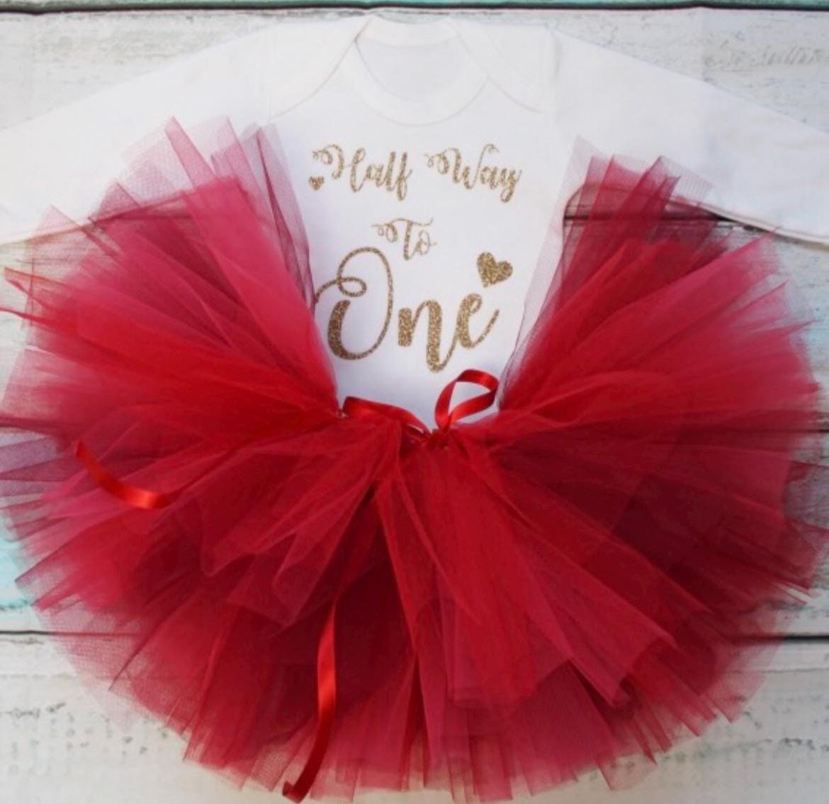 Half Way To One Outfit in Red & Gold