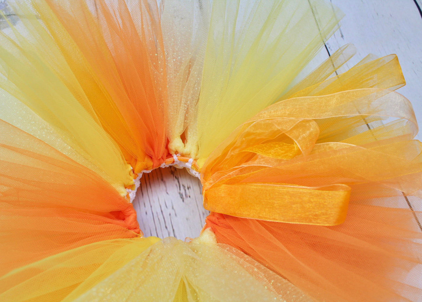 Orange Ombre Tutu Skirt with Crown