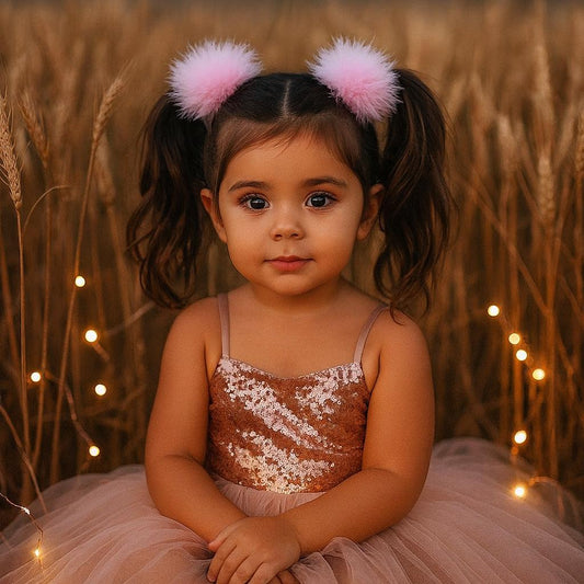 Pink Fluffy Hair Ties - Set of 2