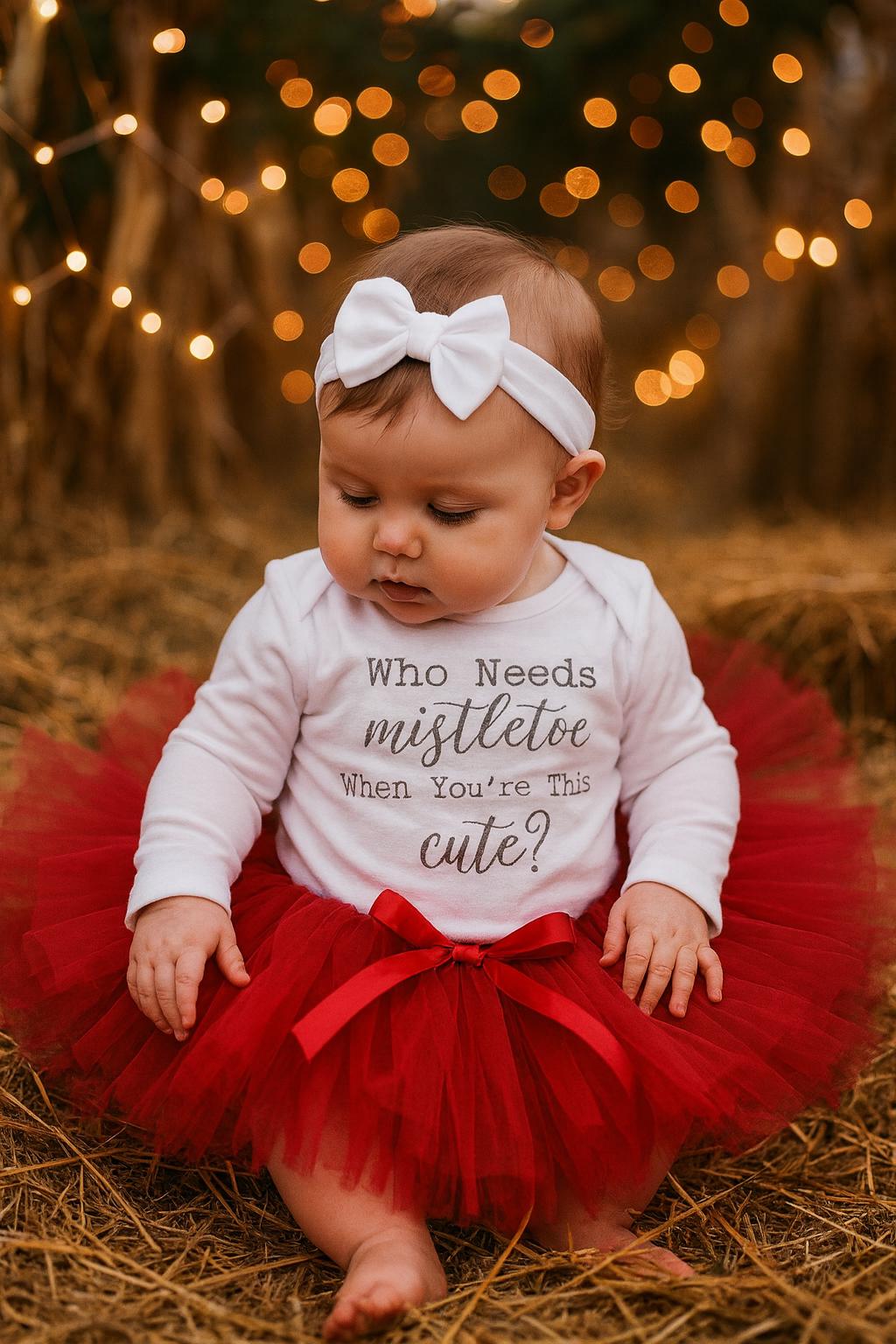 Red Mistletoe First Christmas Outfit