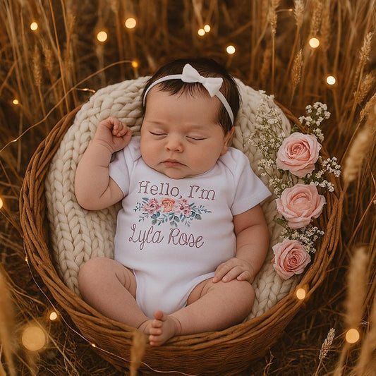 Personalised Floral Bodysuit