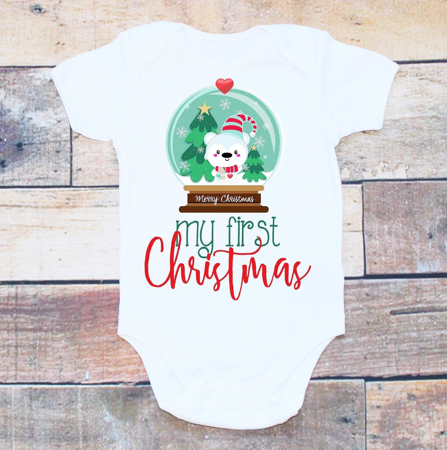 My First Christmas Snow Globe Bodysuit