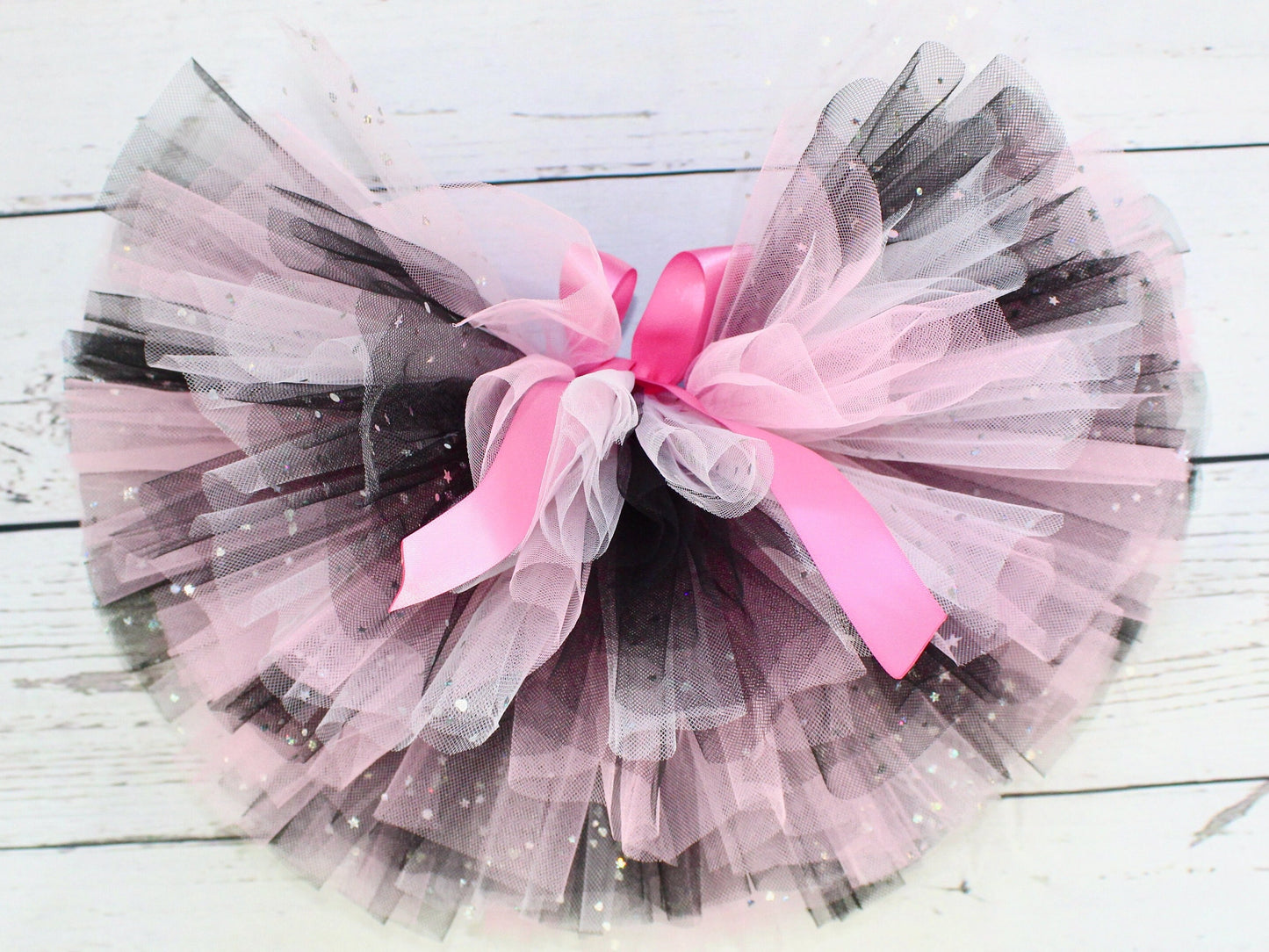 Black & Pink Sparkly Halloween Tutu Skirt