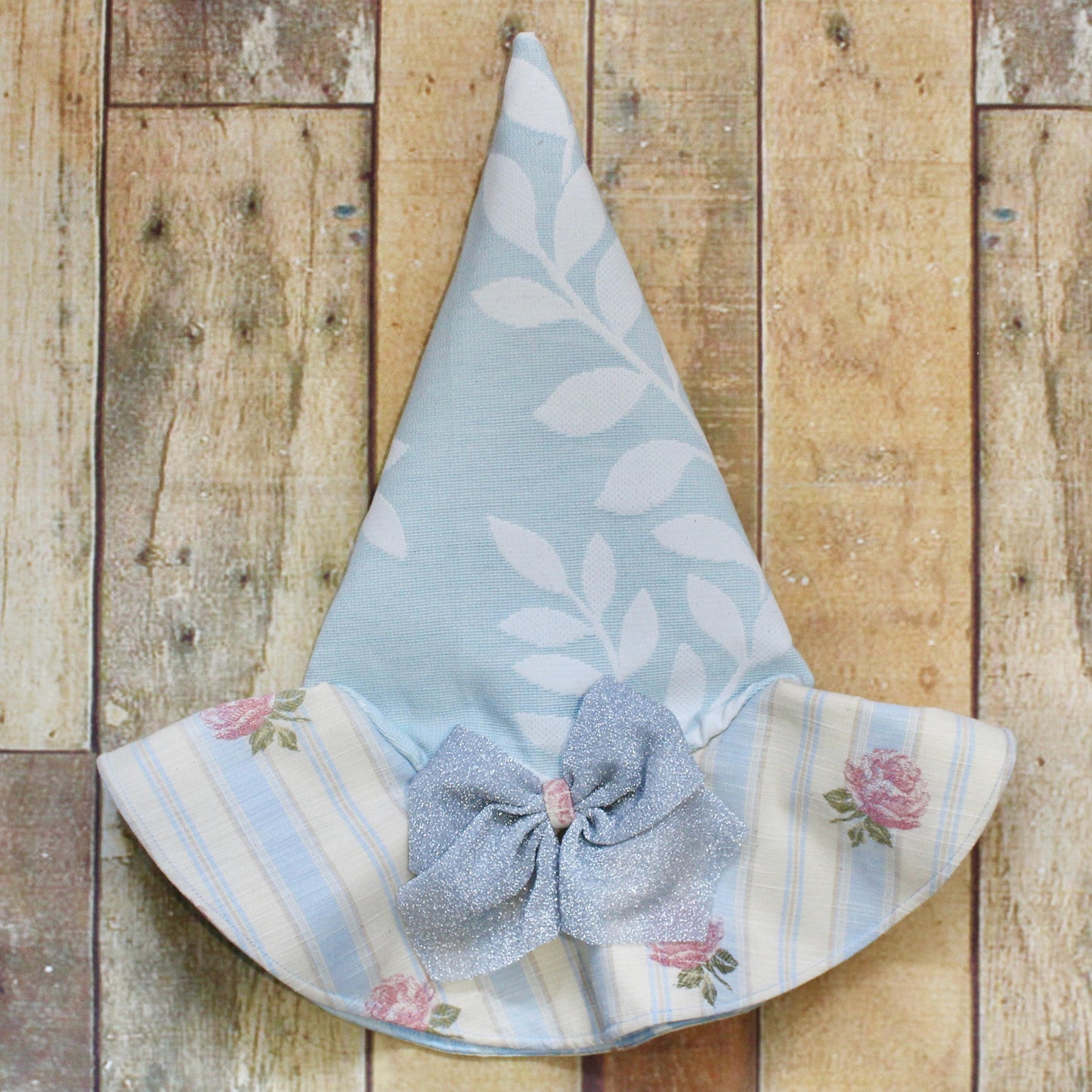 Girls Blue Floral Witch Hat