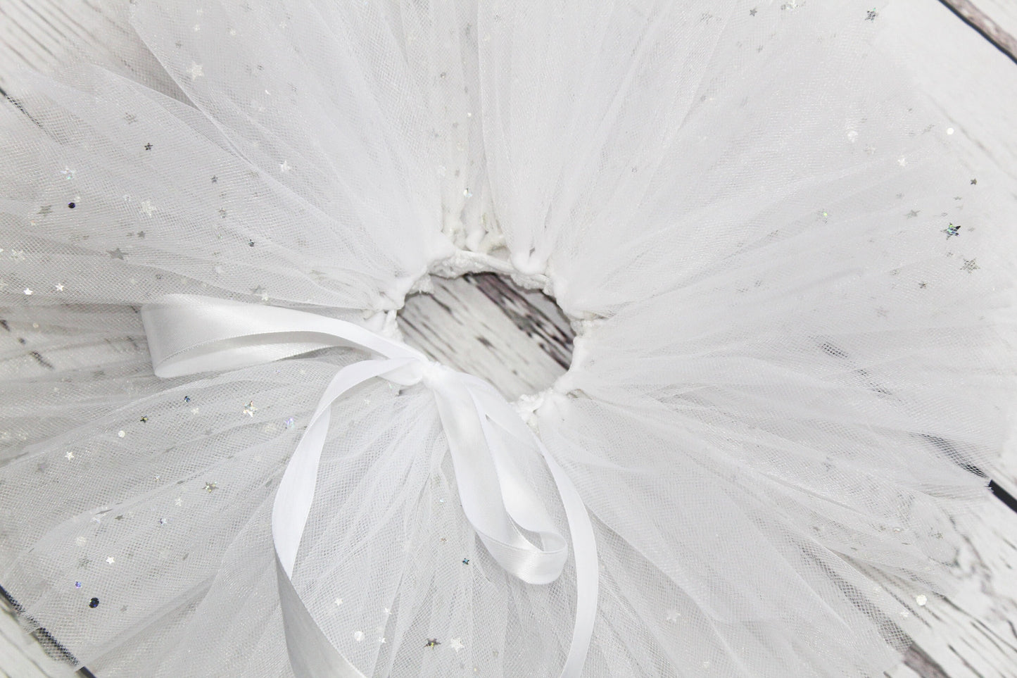 Sparkly White Tulle Tutu Skirt