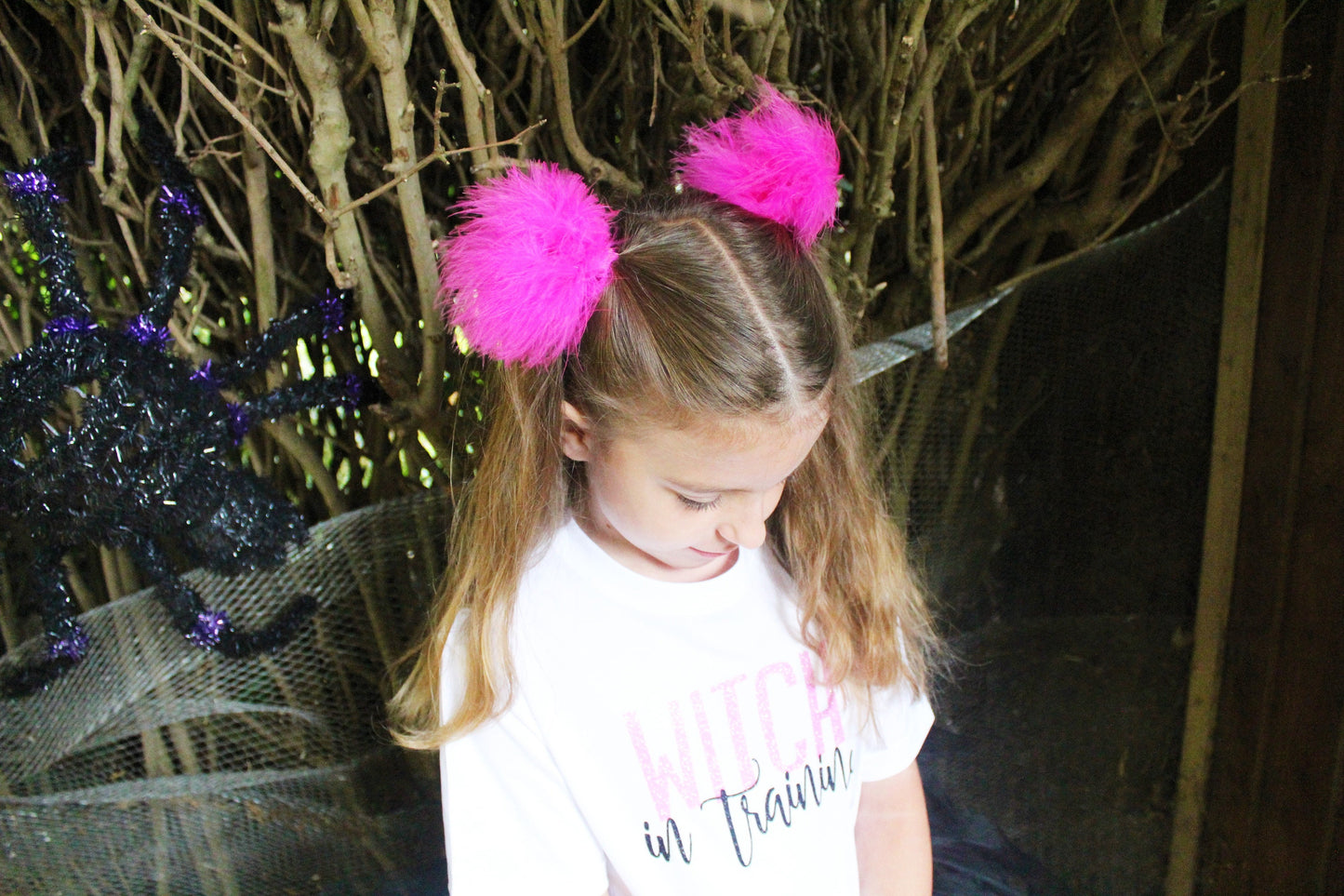 Bright Pink Fluffy Hair Ties