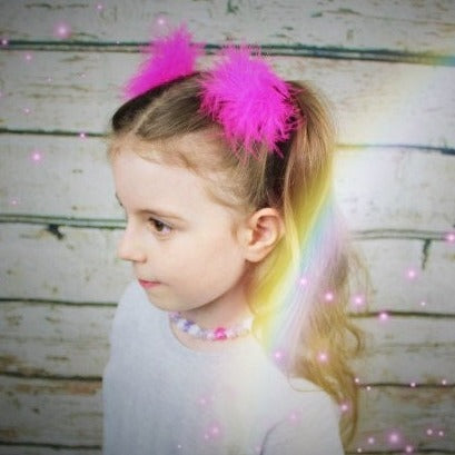 Bright Pink Fluffy Hair Ties